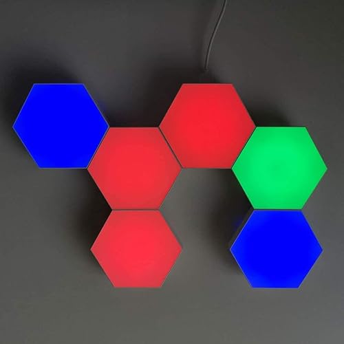 QFFL paneles de luz led inteligentes 6 Pack Smart LED luz kit modular táctil panel sensible lámpara control remoto RGB color para hogares oficina