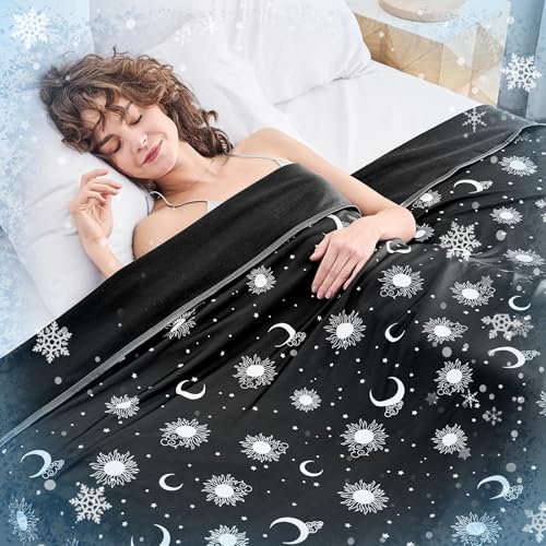 Image of inhand Cooling Blanket Throw(50 inchx60 inch) - Double Sided Cooling Blankets for Hot Sleepers, Cool Soft Lightweight Summer Blanket for Beach, Sofa Bed Couch, Room Decor, Gifts for Women Men Charcoal Black