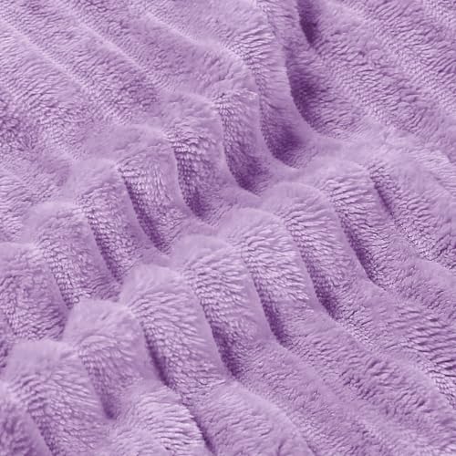 Image of BEDELITE Throw Blanket for Couch, 3D Ribbed Jacquard Soft and Cozy Fleece Throw Blanket for Sofa and Chair, Fluffy Plush Lightweight Blankets for Bed, for Women, 50x60 inches