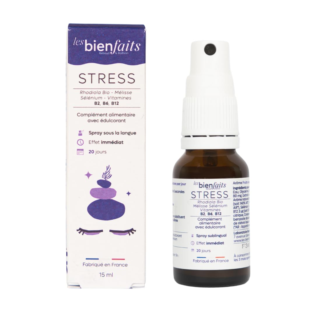 SPRAY ANTI-STRESS | Favorise l'Apaisement & Réduit les angoisses | Saveur Fruits Rouges | Mélisse, Rhodiola, Vitamine B3 | Sans sucre ajouté & sans alcool (Lot de 3)