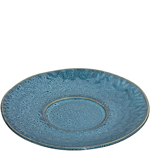 Leonardo Matera 018592 Soucoupe en grès passant au lave-vaisselle pour tasses Matera 1 soucoupe en céramique Bleu Ø 15 cm