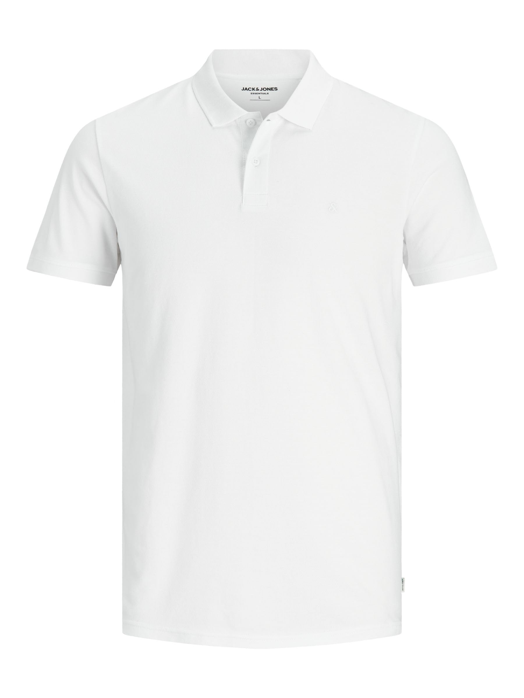Jack & Jones Men's Jjebasic Noos Polo shirt, White (White Detail: Slim Fit), S UK