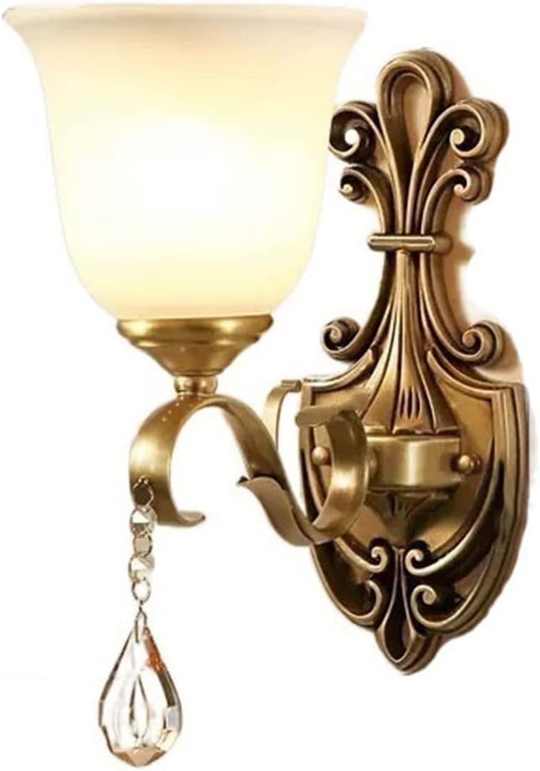 ASerZenith Led Wall Sconce, Style Wall Lamp Bedroom Living Room Corridor Light Copper Decorative Wall Lamp Ing(Brass)
