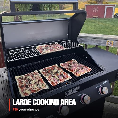 Image of Monument Grills Denali Series, 4-Burner Liquid Propane Gas Smart bbq Grill Denali 425 with Stainless Steel Smoke Box(2 Items)