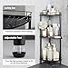 ELYKEN Corner Shower Caddy Standing, 3 Tier Rustproof Metal Shower Organizer with Soap Holder, Floor Shower Corner Shelf Rack Storage Stands with Adjustable Feet & 2 Hooks for Bathroom, Black