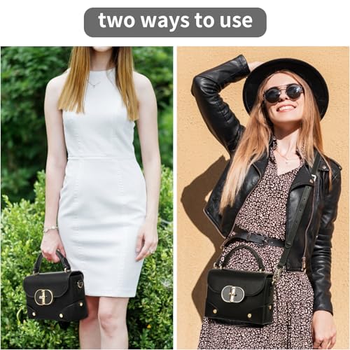 Image of Women's Recycled Leather Top Handle Tote Crossbody Work Bag