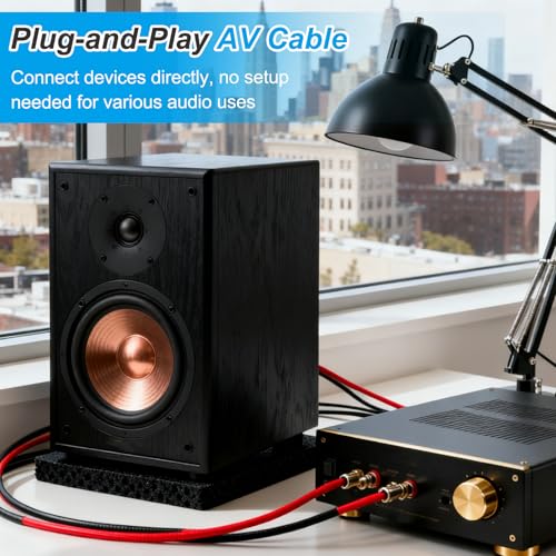 Cable de altavoz RCA a cable desnudo 22 AWG con conector macho amarillo y extremo abierto 5