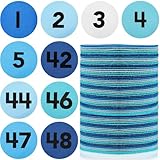 Ireer 48 Pcs Carpet Marker Spots, Carpet Dots with Number 1-48, Line up Spots for Rug, 4 Inch Floor Dots Supplies Decoration(Black，Blue-Gray Tones)