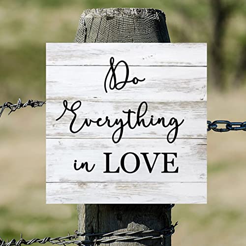 Décoration murale à suspendre en bois plaque rétro Do Everything in Love - 6