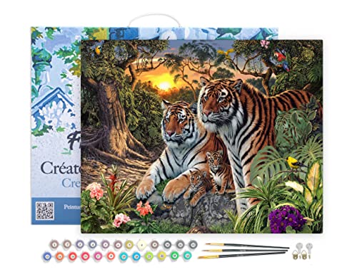 Peinture par Numéro Tigre pour Décorer votre Salon en Famille