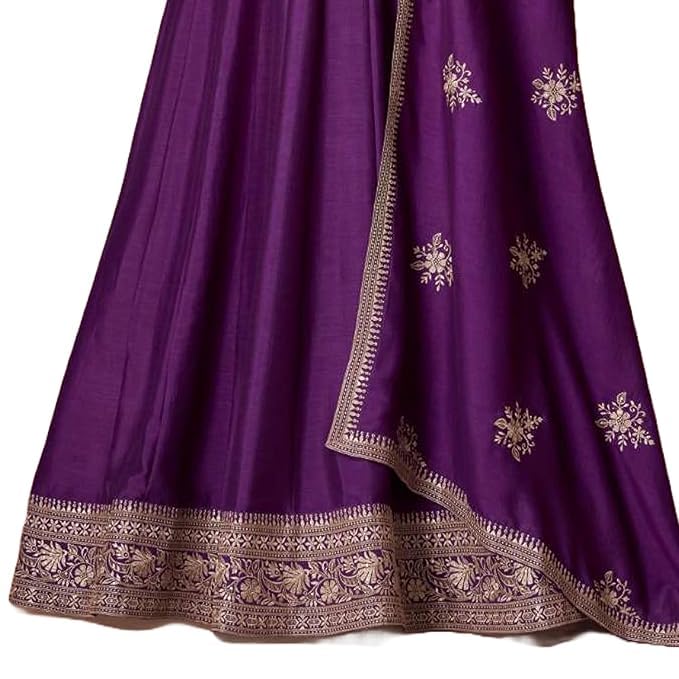 Image of Girl's Fashion Hub's Anarkali Gown with duaptta Set for Women, Chinon Silk Fabric || Ethnic Gown for Women