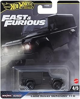Hot Wheels Fast & Furious Premium Die-Cast Cars Bundle, 5-Pack Set, 1970 Chevelle SS, Dodge Viper, Nissan 370Z, Land Rover Defender, McLaren Senna HNW46-956J