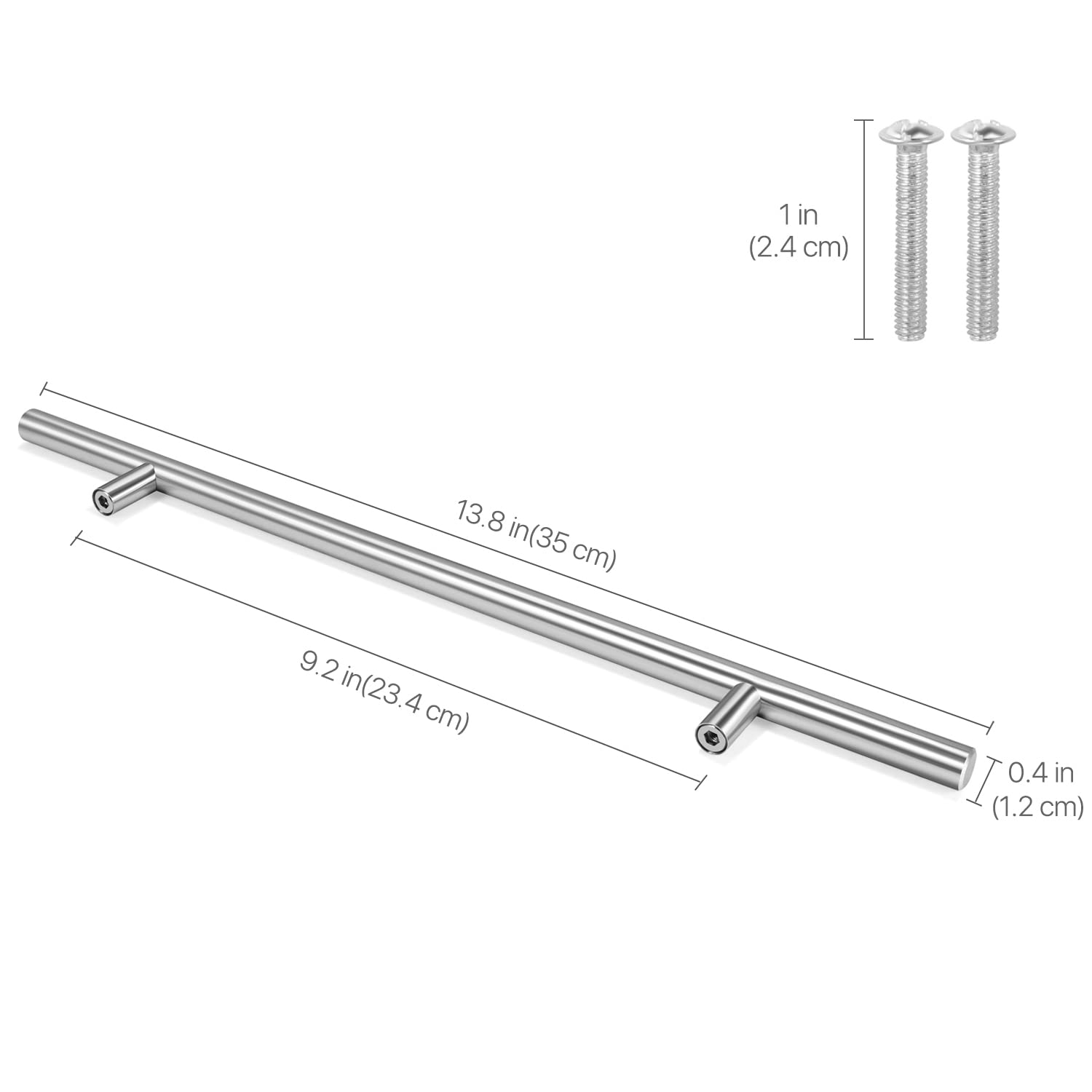 Flexzion 5 Pack Kitchen Cabinet Handles Silver Drawer Pulls 14 inch, 8.7 inch Hole Center - Image 3