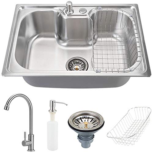 Pingoo.Casa, Kit Cuba para Cozinha com Acessórios, Gourmet, Aço Inox, Carajás e Torneira, Aço inox 3
