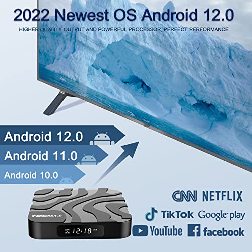 Easytone T95Max Android Tv Box 12.0,2022 Newest Android Tv Box 2Gb Ram 16Gb Rom H618 Quad-Core Chipest 6K Tv Box Supports 2.4/5G Dual Wifi Ethernet 3D Hdr10+ Bluetooth 4.0 Usb 2.0 Android Box Tv #TOP1