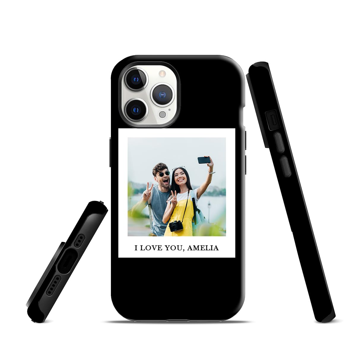 mozitify Customized Phone Case for iPhone 12 Pro Max, Photo Text Name Cover, Heavy Duty Protective Drop Protection 2 in 1 Dual Layer Phone Case,