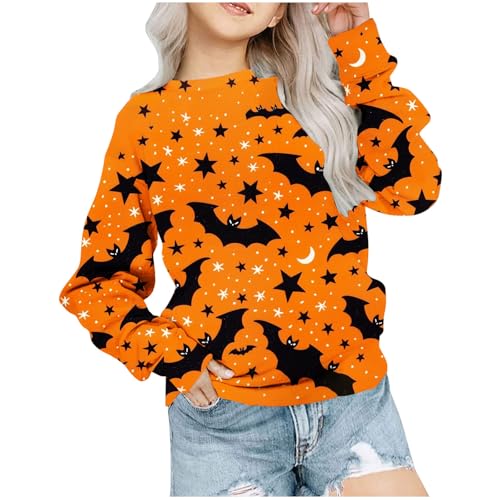 Girls Oversized Sweatshirts Casual Long Sleeve Halloween Print Graphic Pullover Tops Loose Crew Neck Fall Outfits
