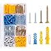 KURUI Wall Anchors Kit for Hanging Wall Art Decor, 160Pcs Drywall Anchors Assortment Kit for Frame Shelf Decorations, Plant Hooks, 80 Screws and 80 Plugs, Picture Hangers for Dry Wall Concrete Brick