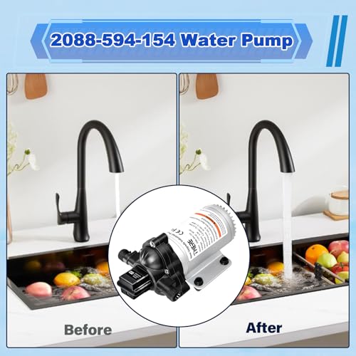 Image of 2088-594-154 Industrial Diaphragm Water Pump,115V 45PSI /3.1Bar 3.3GPM /11.4LPM 198GPH Industrial Pump,1 /2in Portable Electric Utility Industrial Pump for Beverage and Water Applications