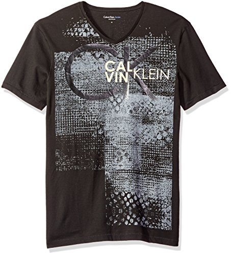 Calvin Klein Jeans Men's Short Sleeve Texture Patch Ck Logo Crew Neck T-Shirt