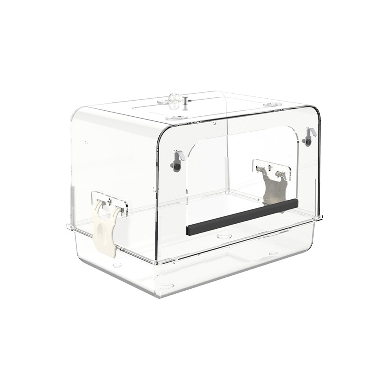 Caja de ducha para loros, bandeja de alimentación para periquitos, cacatúas, tortolitos, tina de baño interior, cuenco seguro para pájaros para cacatúas