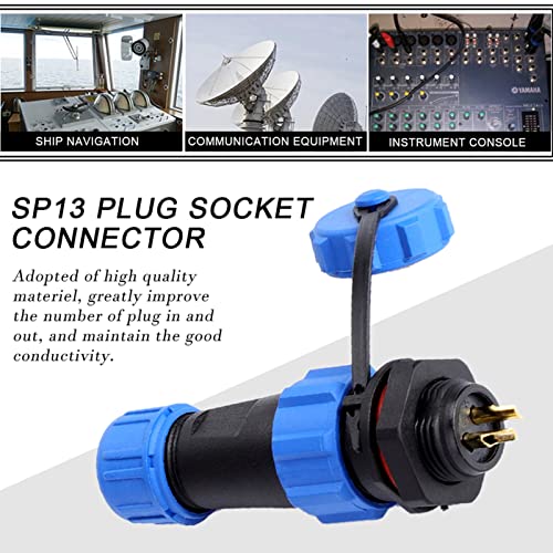 Waterproof Aviation Wire Connector Plug, SP13 2Pin Connector Adapter for Lamps and Lanterns IP67 Replacement Plug Socket - Image 4