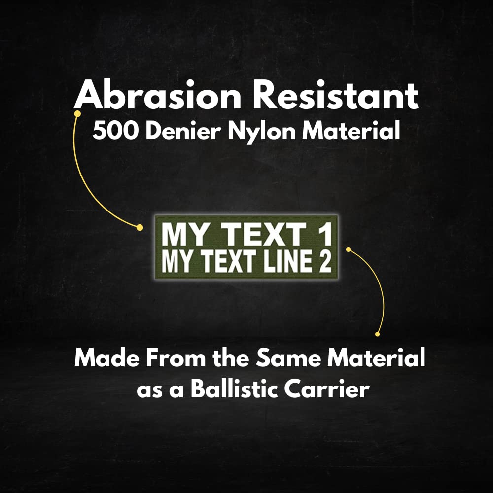 Custom Tactical ID Patch - 11x4, on 500 Denier Nylon Fabric with Hook Backing