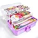 LINAYE 3000+Pcs Bastelset f&uuml;r Kinder Bastelbox Bastelmaterial Set,Bastelkoffer Geh&ouml;ren Pompons,Pfeifenreiniger,Scrapbooking Basteln Kinder Alter 4 bis 10 Geschenk f&uuml;r Junge M&auml;dchen Bastelbedarf Lila