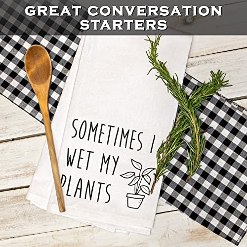 Sometimes I Wet My Plants Kitchen Towel 18X24 Inch, I Wet My Plants Towel, Kitchen Funny Dish Towel Saying, Funny Kitchen Towels Saying Funny Hand Towel Tea Towel Gifts People Who Like To Garden #TOP2