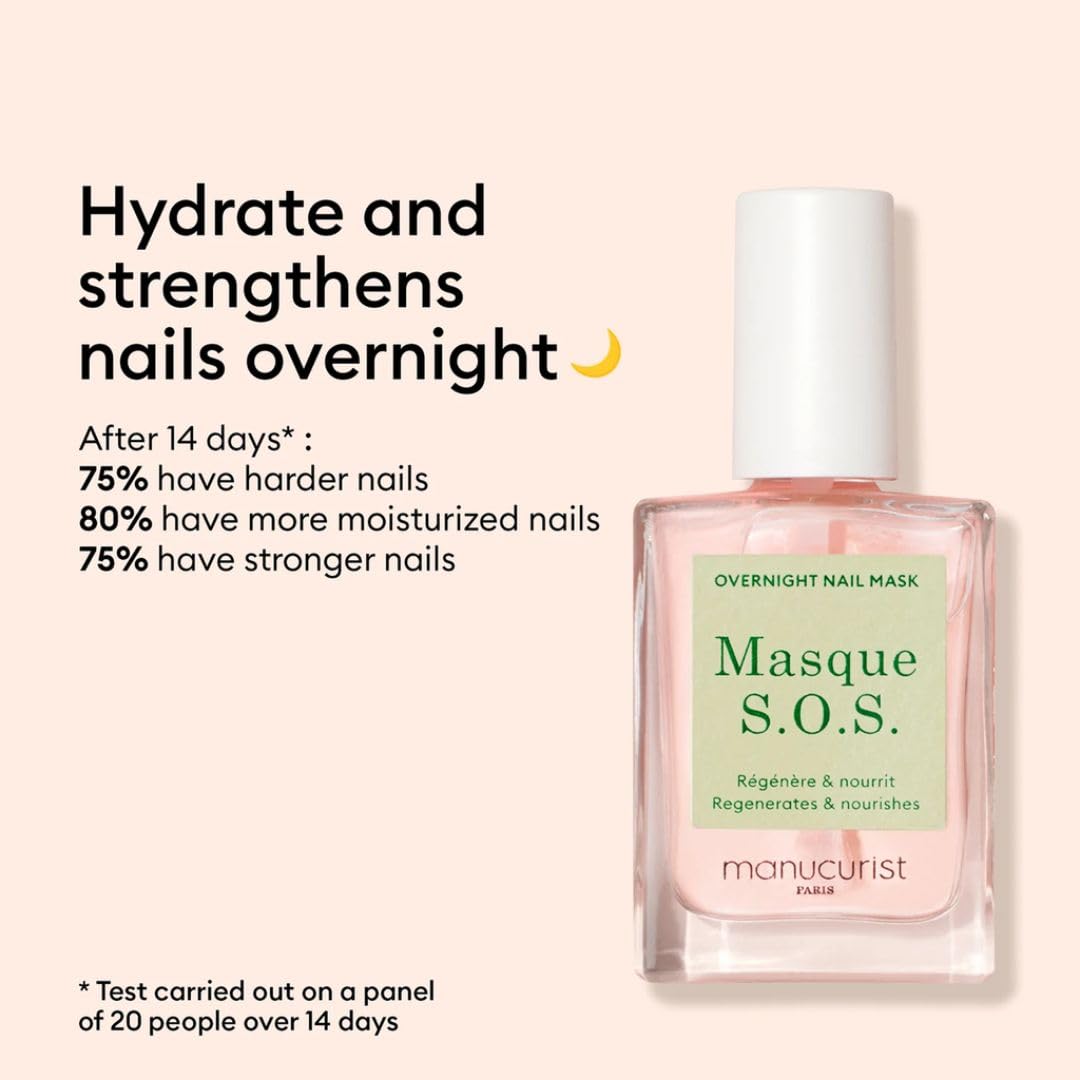 Manucurist Rescue Kit - Nail Care Kit - Nail Repair for Damaged Nails :1 Strengthening Base Coat, 1 Night Mask for Nails, 1 Nail Cuticle Oil - Nail Strengthener - Gifts for Women - Gift