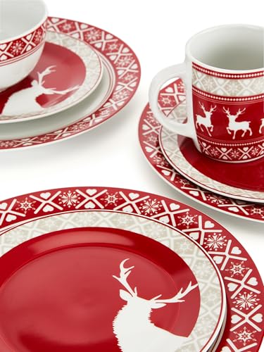 Weihnachtsgeschirr Retsch Arzberg Kombiservice Nordic Reindeer 16-teilig