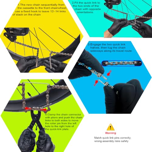Kit de Cadena para Bicicleta de Acero Carbono 6/7/8 Velocidades Plata con Rompe Cadena y Alicates miniatura 6