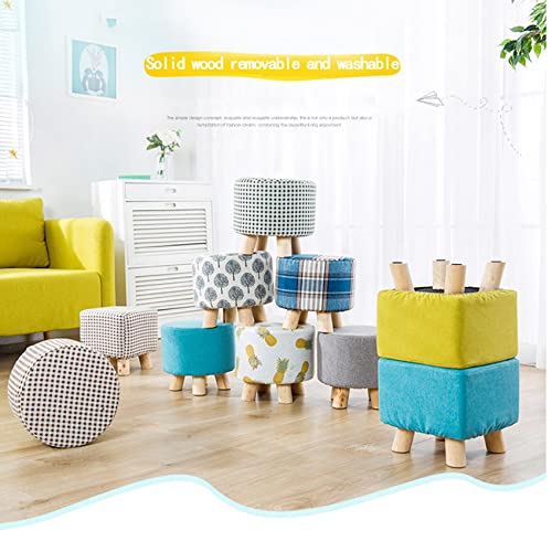 Taburetes de tocador elegantes en lino con patas de madera estables 4