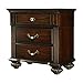 BOWERY HILL Transitional 3 Drawer Wooden Bedside Nightstand in Dark Walnut