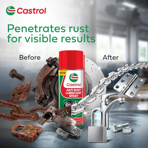 Image of Castrol ANTI RUST LUBRICANT SPRAY for Bikes and Cars (420ML) | Protects from Corrosion | Excellent Lubrication + Castrol 3-in-1 Shiner for Bikes and Cars (100ML) | Provides Long-Lasting Gloss Finish