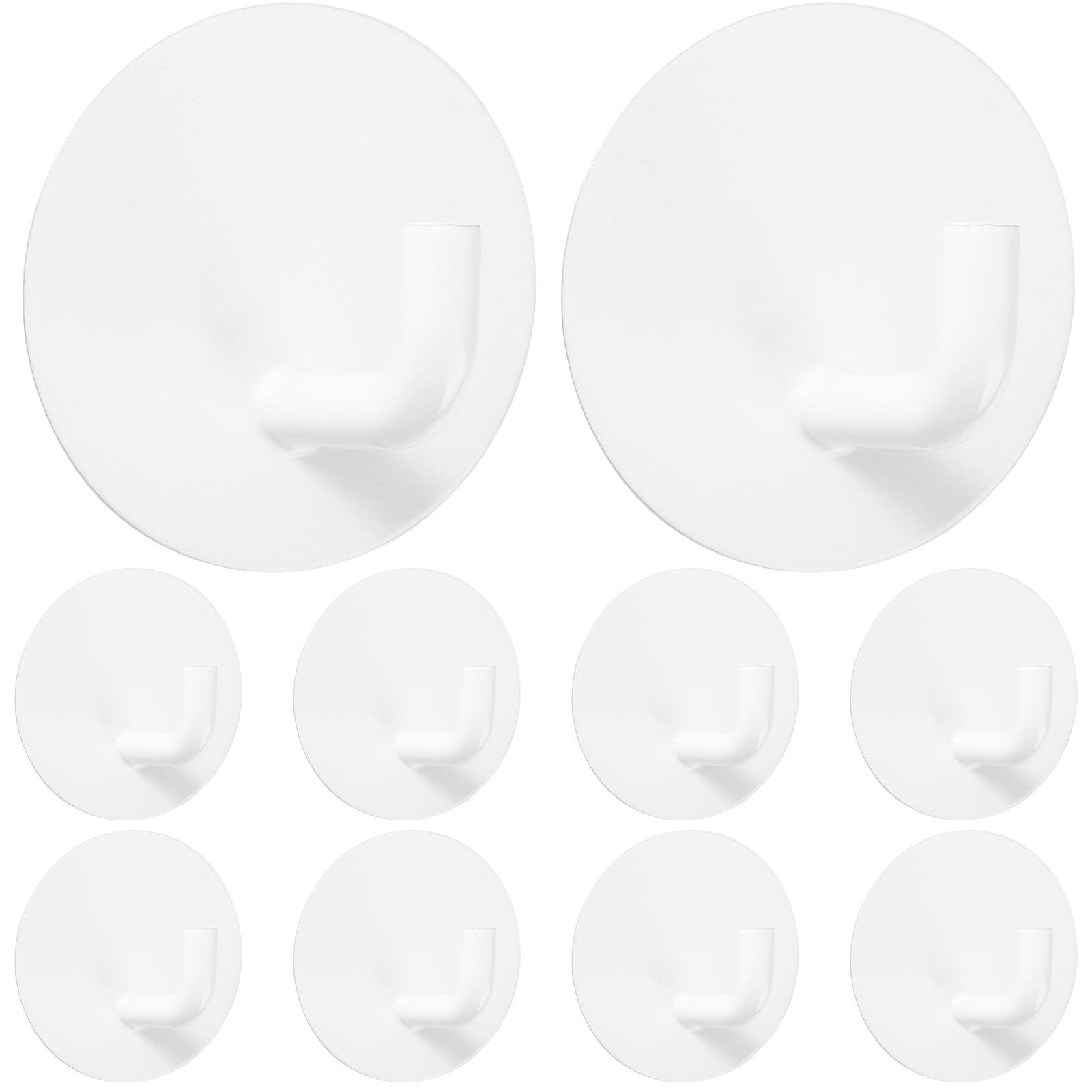 Dntorx 10 Pack Adhesive Hooks, Towel Hook Heavy Duty Stick On Hooks Wall for Bathrooms Door Hook Hangers Coat Hooks for Kitchen Home (White)