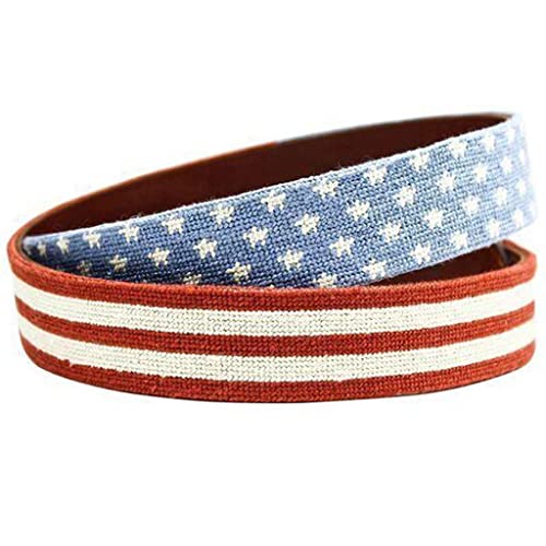 Stars and Stripes Needlepoint Belt in Red, White and Blue by Smathers & Branson2