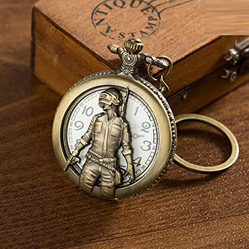 Image of AUGEN Pocket Watch Metal Keychain P.U.B.G Retro Vintage for Gifting With Key Ring Anti-Rust (Pack Of 1)