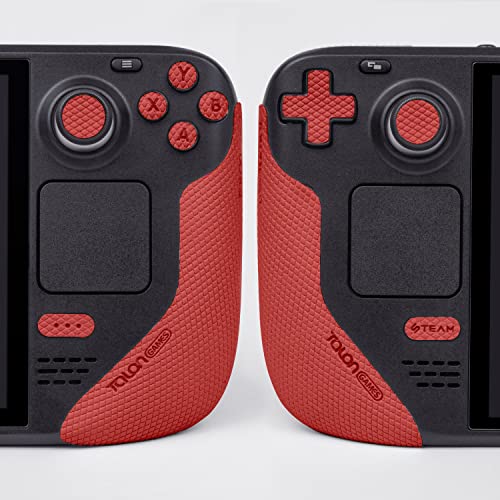 Image of TALONGAMES Controller Grips Compatible with Steam Deck OLED /Steam Deck Controllers, Anti-Slip, Sweat-Absorbent, Textured Skin kit, for Handle Grips, Buttons, Triggers, D-pad (Pro - Red)