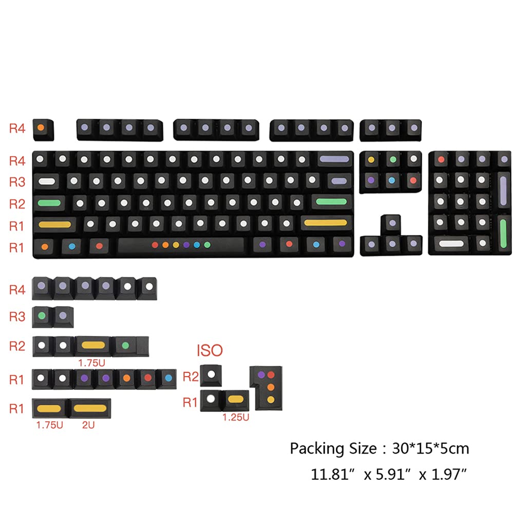 129 klawiszy/zestaw Cherry Profile Dots Keycap PBT 5 stron sublimacja barwnika do nasadki klawiszy do klawiatury mechanicznej iso do Key MX 61