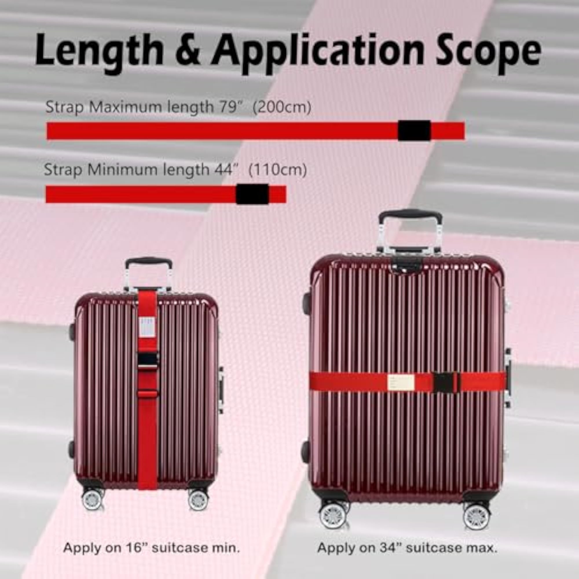 Heavy Duty Adjustable Luggage Straps for Travel