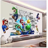 WANGJIA Wandtattoos & Wandbilder Super Mario Wandaufkleber Für Kinderzimmer Dekoration Cartoon Game Fans Wandtattoos Kunst Kinder Geburtstagsgeschenk