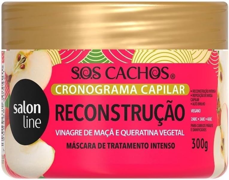 Salon LineLinha SOS Cachos (Cronograma Capilar) - Mascara de Reconstrucao 300 Gr - (SOS Curls (Capillary Schedule) - Reconstruction Mask Net 17.63 Oz)