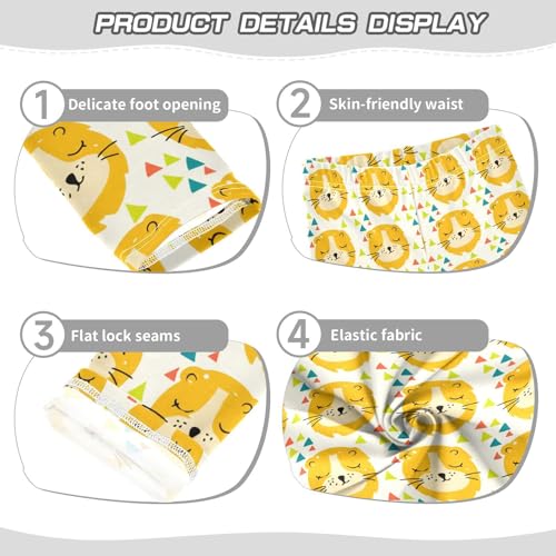 Girls Leggings Size 4T Cartoon Lion Breathable Stretchy Tights Girl Yoga Pants for Workout School3