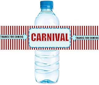 CakeSupplyShop Z9088 Birthday Carnival Party Table Decorations -15pack Water Bottle Labels