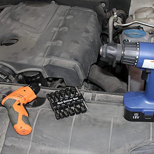 Goswift 14Pcs Magnetic Power Nuts Driver Set For Impact Drill, Chrome Vanadium Steel, Sae And Metric, 1/4" Hex Head Drill Bit Set Screwdriver Socket Set #TOP6