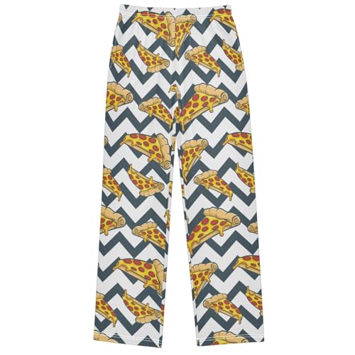 Boy's Pants Pizza Stripes Jogger Pants Elastic Waist Long Bottoms Trousers with Pockets 6-14 Years