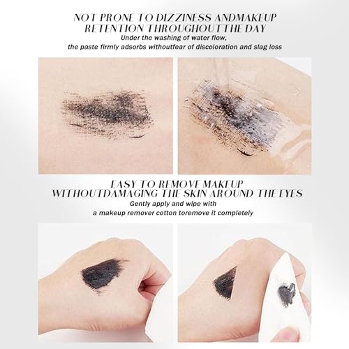 Bisienya 3PCS Doll Mascara,3D Curling Eyelash Iron Brush Mascara,Natural Thickening Lengthening Bristleless Waterproof Mascara,Non-Clumping,Smudge Proof,Flake Proof, Long Lasting (Black) - Image 7