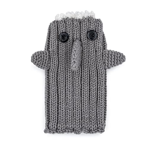 Zoo Snoods Grey Shark Costume For Dogs, Medium - Warm No Flap Ear Wrap Hood For Pets, Dog Outfit For Winters, Halloween, Christmas & New Year, Handmade Soft Yarn Ear Covers - Gray #TOP4