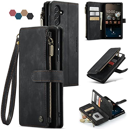 Samsung Galaxy A13 5G Case,Samsung Galaxy A13 5G Case Wallet with Card Holder Kickstand Magnetic Zipper Pocket Lanyard Strap Wristlet,Leather Flip Wallet Case for Samsung Galaxy A13 5G 6.5